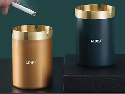 煙灰缸創(chuàng)意煙盅不銹鋼辦公室煙灰缸防摔漏斗煙缸北歐ins煙盅